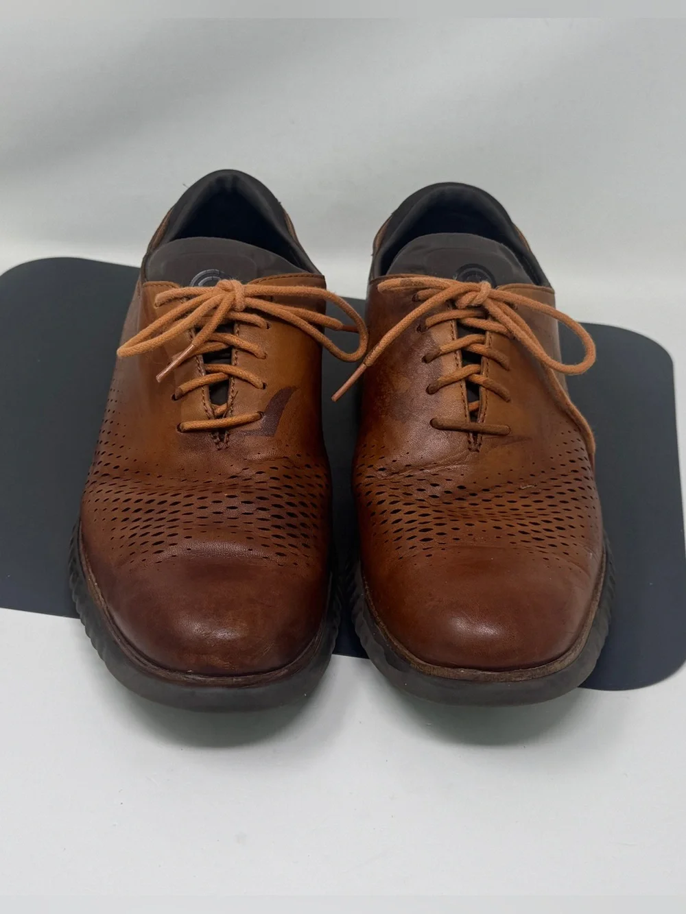 Cole Haan Men's Zerogrand Casual Perforated Leather Shoes - Brown size 10.5W
